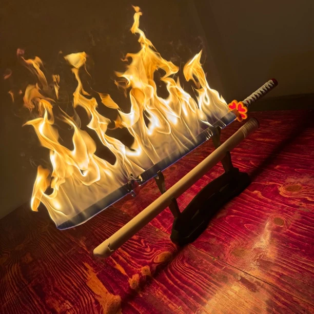 普通款火刀 鬼灭之刃日轮刀甘露寺楠竹动漫cos木制刀