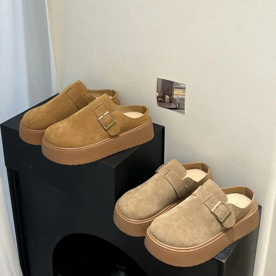 5CM勃肯拖鞋女半拖厚底2025春季防滑韩版网红时尚百搭包头拖鞋