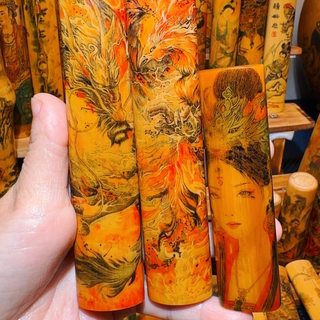 香榧木针刺龙凤呈祥作品