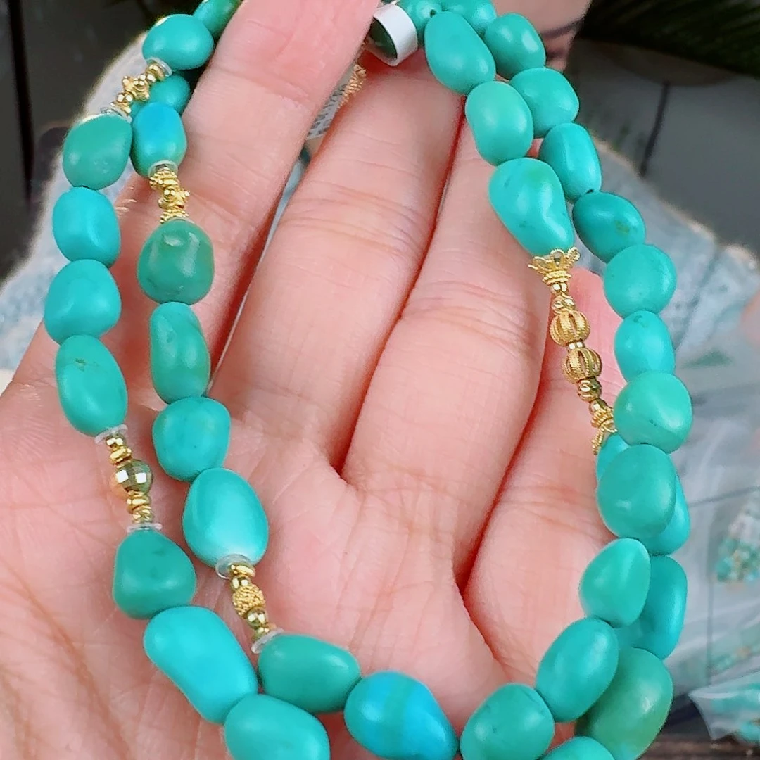 绿松石珠宝奇石18K金镶嵌