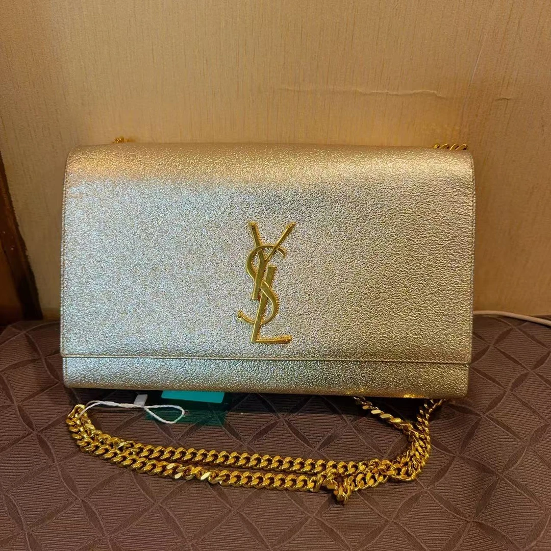 95新 YSL/圣罗兰 香槟金链条包1184 2679