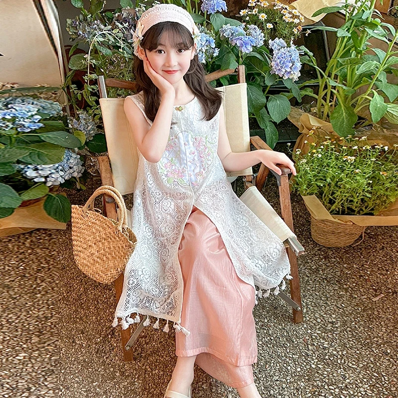 新中式女童汉服夏季2025高端儿童古装套装薄款中国风公主女孩唐装