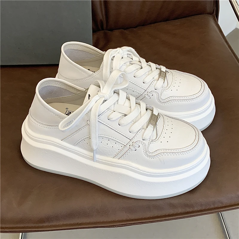 首谷SHOUGU厚底小白鞋女2026春季新款增高松糕两穿运动板鞋