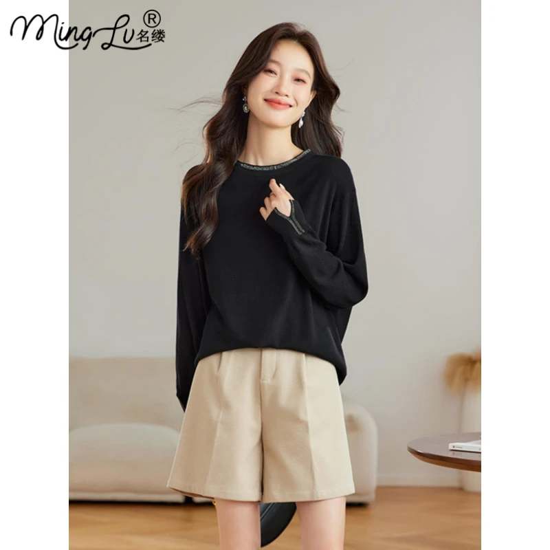 高级感超好看红色过年穿搭软糯慵懒针织毛衣上衣女春秋新款打底衫