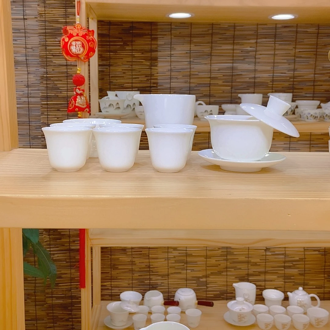 羊脂玉瓷茶具套装