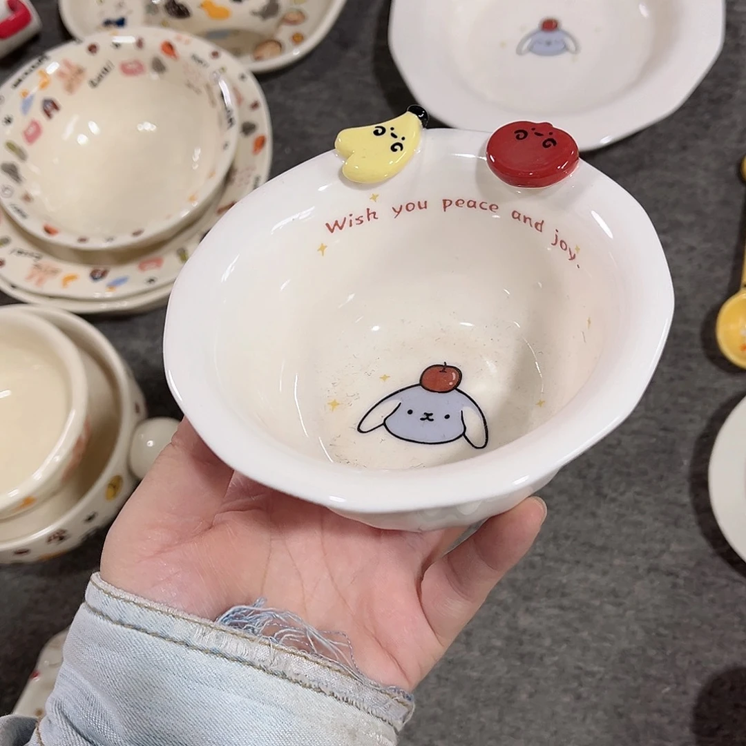 苹果小狗正品陶瓷餐具系列4寸