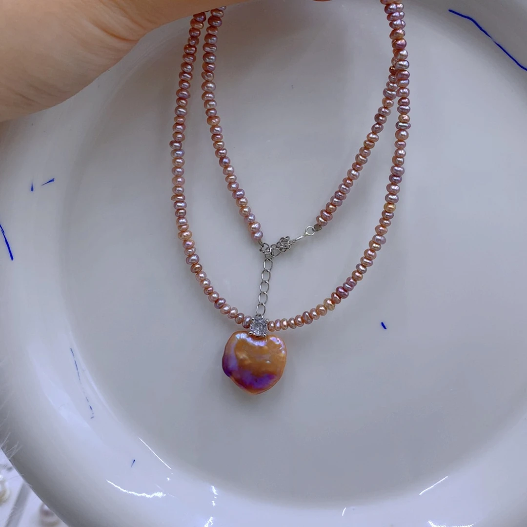 淡水珍珠颈饰银S925镶嵌