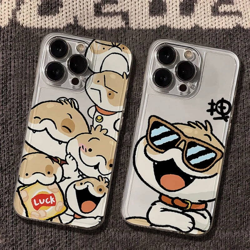卡通小狗蛇太空手机壳适用于苹果16透明iphone14保护壳1512pro