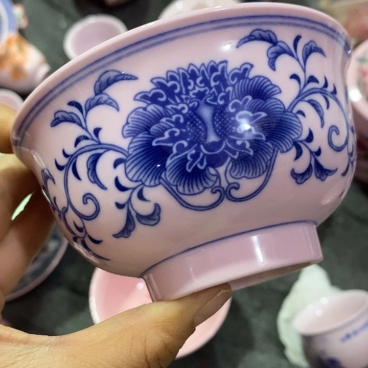 摆件陶4.5寸青花缠枝莲碗