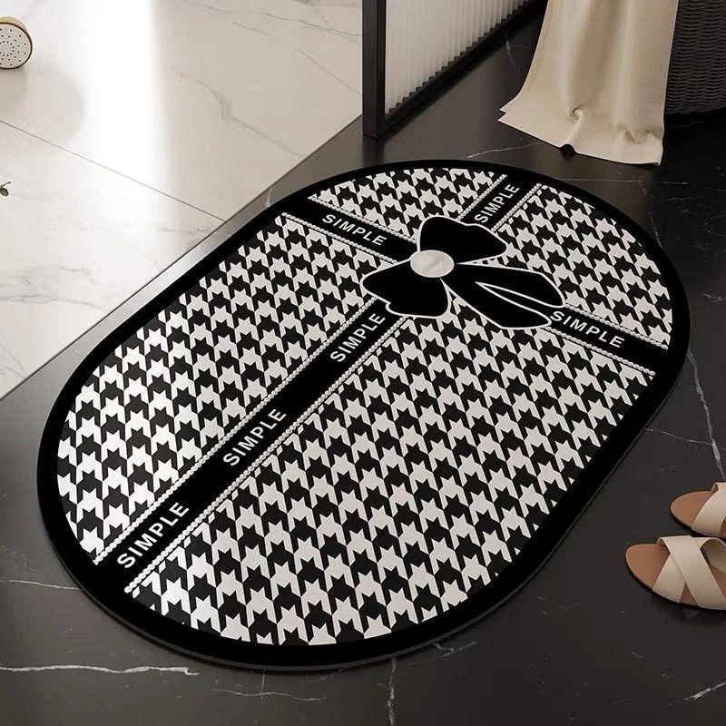 硅藻泥浴室地垫家用洗手间防滑垫厕所卫生间轻奢入户门垫玄关地毯