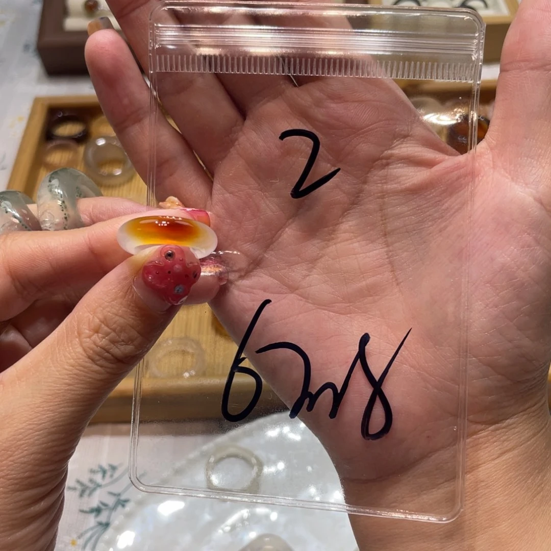 玛瑙/玉髓戒指银S925镶嵌