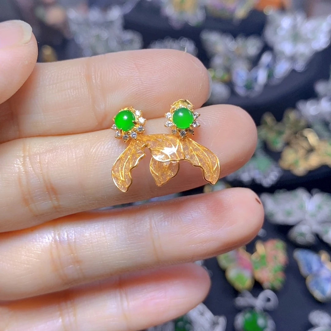 翡翠银S925镶嵌吊坠(不含链)天然翡翠