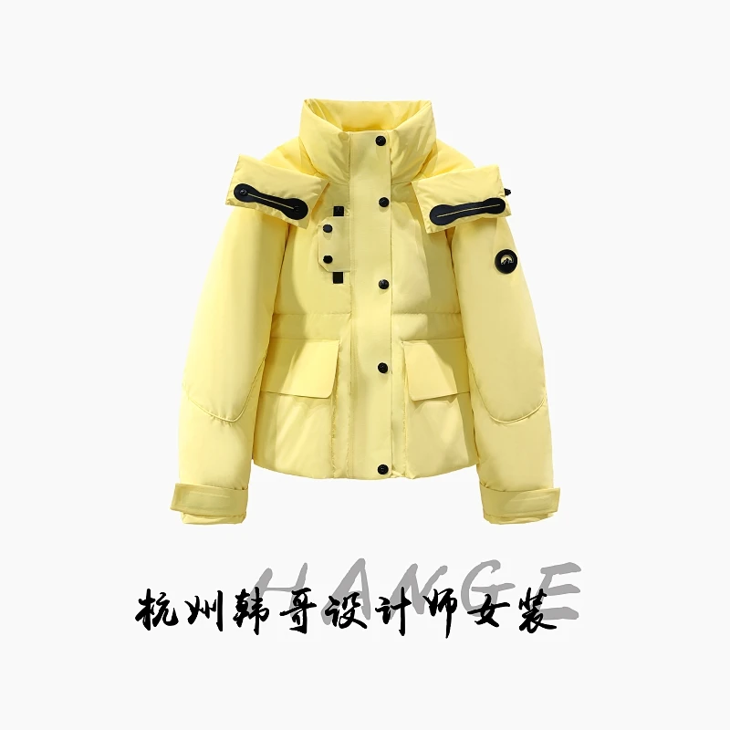 【韩哥欧货女装】冬季户外轻运动《葵扇》90绒高蓬松加厚羽绒服26955