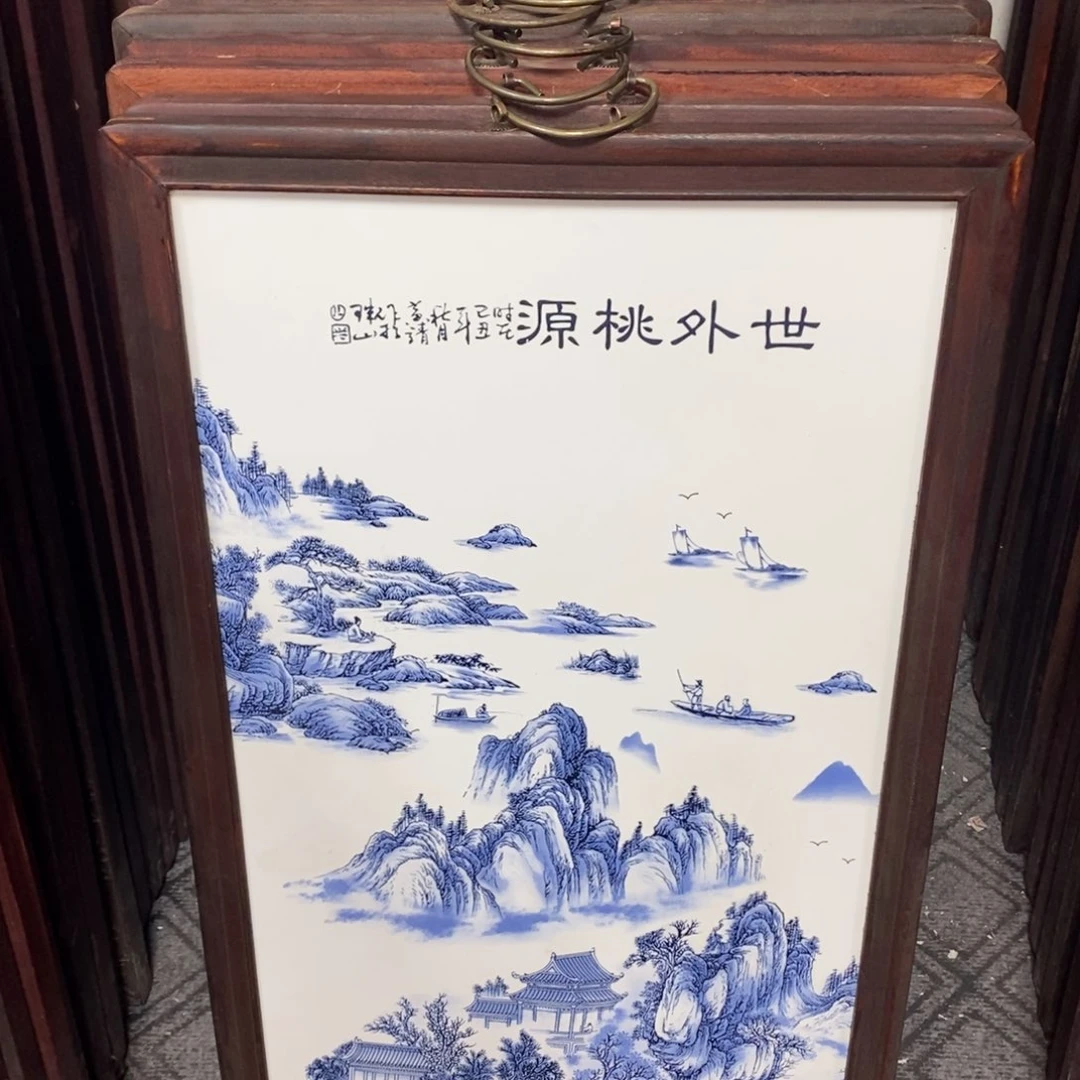 瓷片86*46厘米景德镇瓷板画柴窑烧制