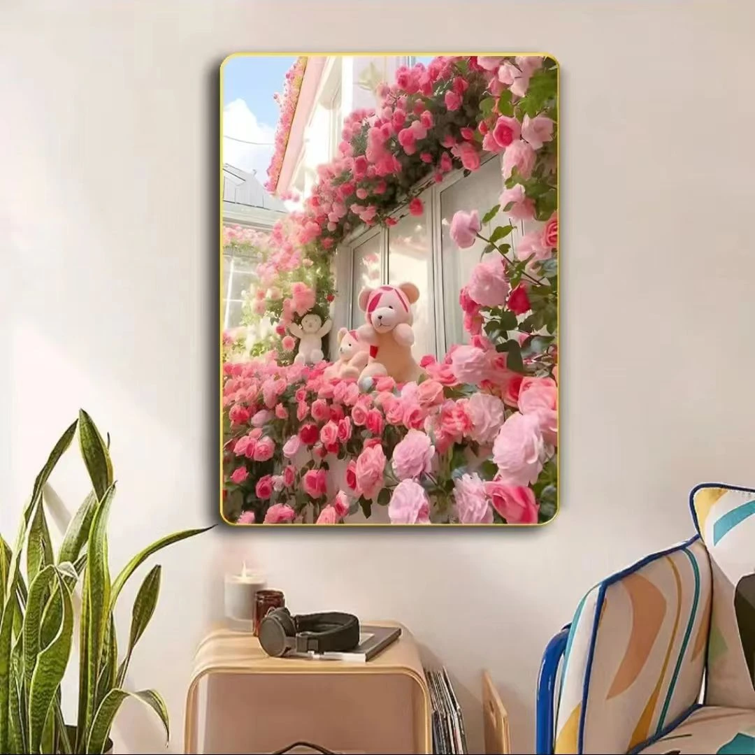 A008玫瑰花园装饰画高颜值壁画用于客厅餐厅卧室梳妆台装饰