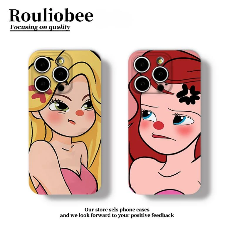 夕与空生气女孩适用苹果16promax菲林手机壳华为P70oppo小米vivo