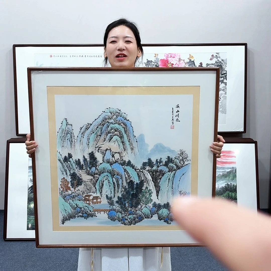 国画手绘作品80×80尺寸