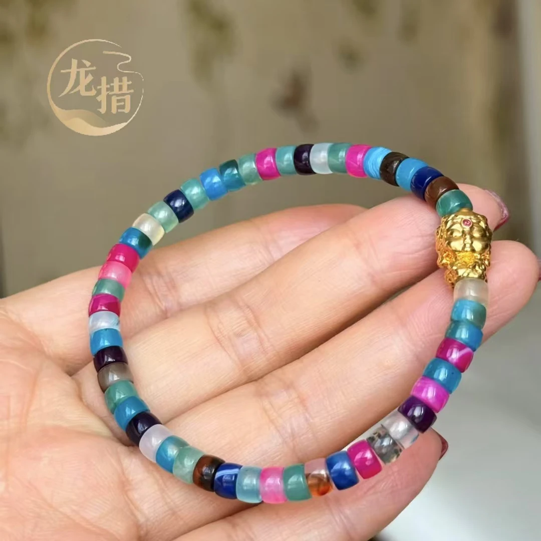 【龙措设计】幻彩玛瑙手串