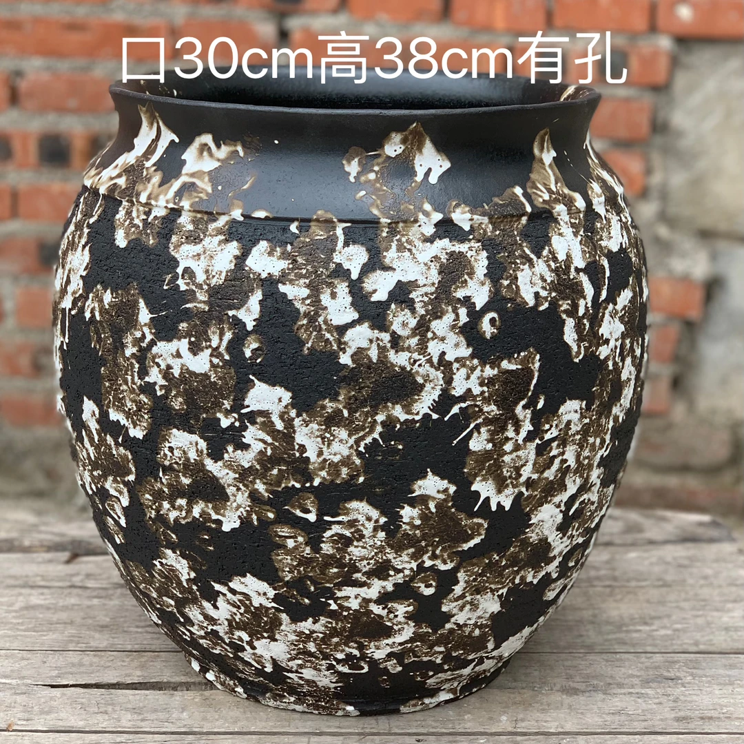 107粗陶大口高盆法师绿植多肉花盆