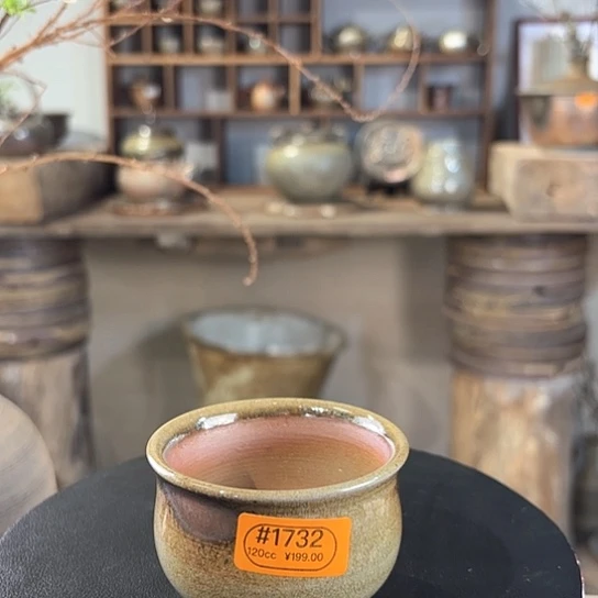 #1732柴烧裸烧窑变开片茶杯孤品