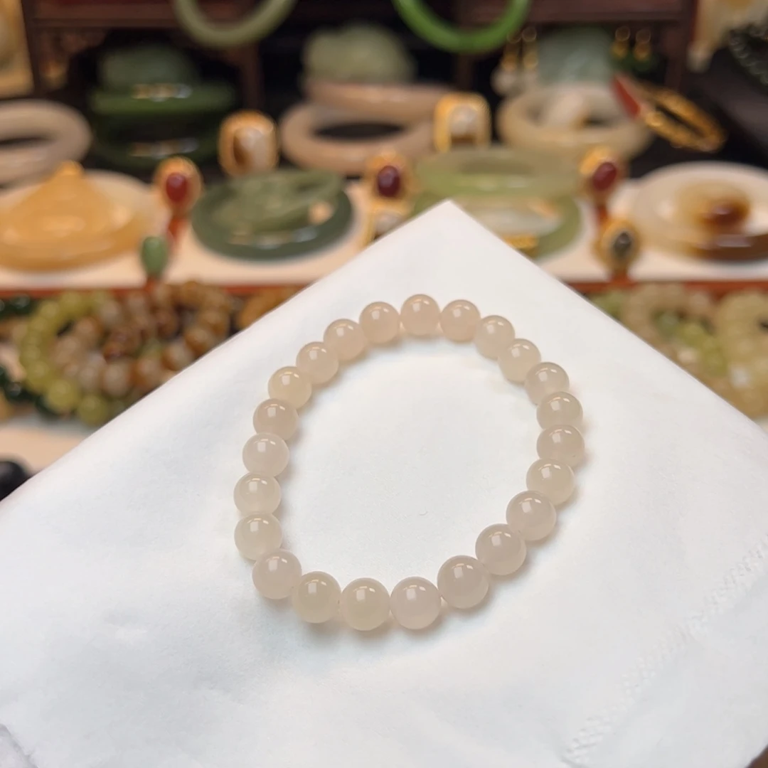 和田玉手串未镶嵌微瑕福利