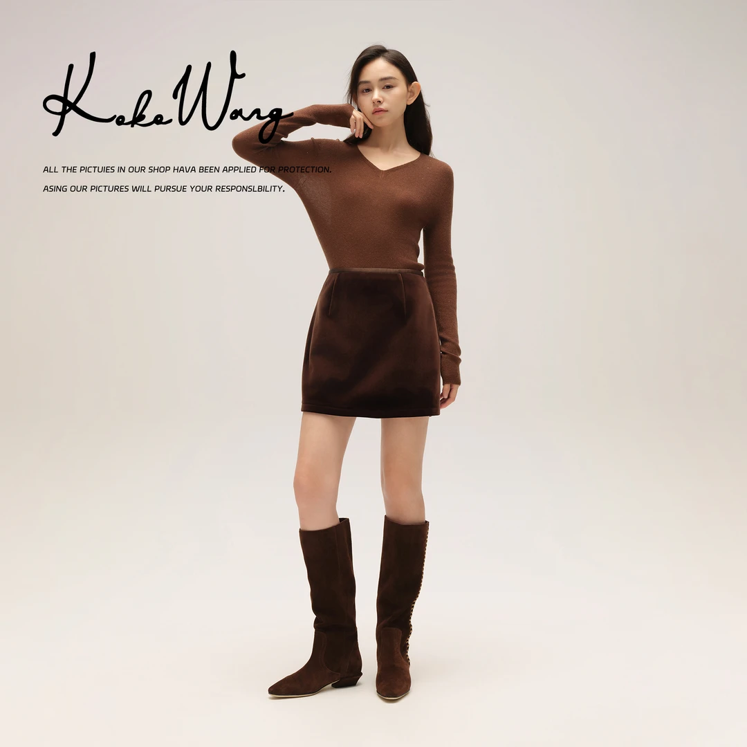 KOKO WANG【摩卡慕斯】琥珀流光系列细闪百搭长袖针织衫N5325H02Z41