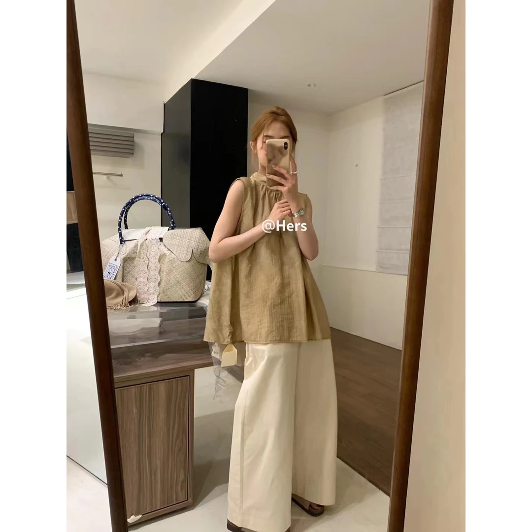 Hers夏季新款扎染后背绑带设计感小衫韩版小清新宽松显瘦休闲上衣