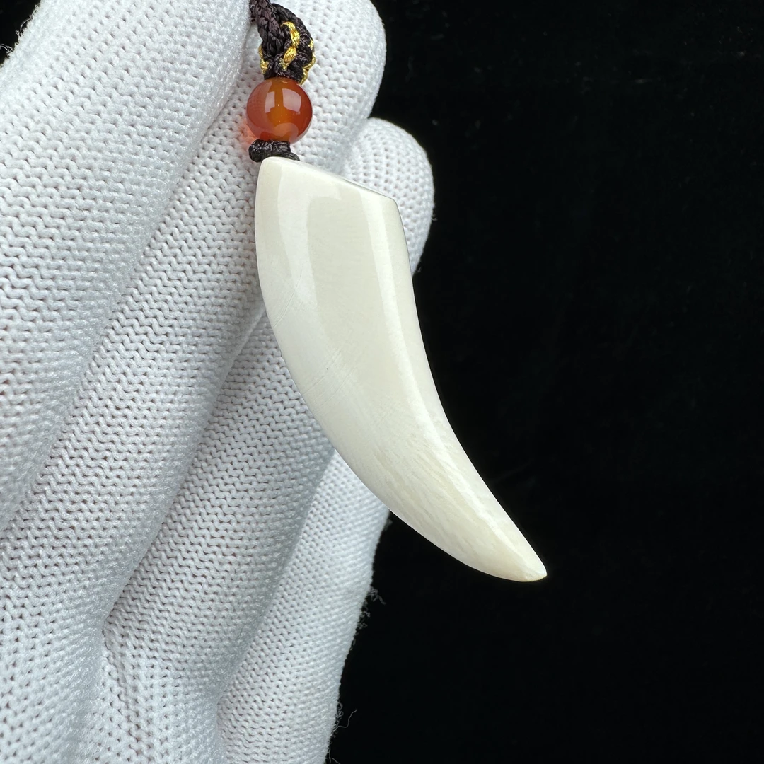 L2657天然猛犸牙 牙尖43.5mm支持鉴定 假一罚四