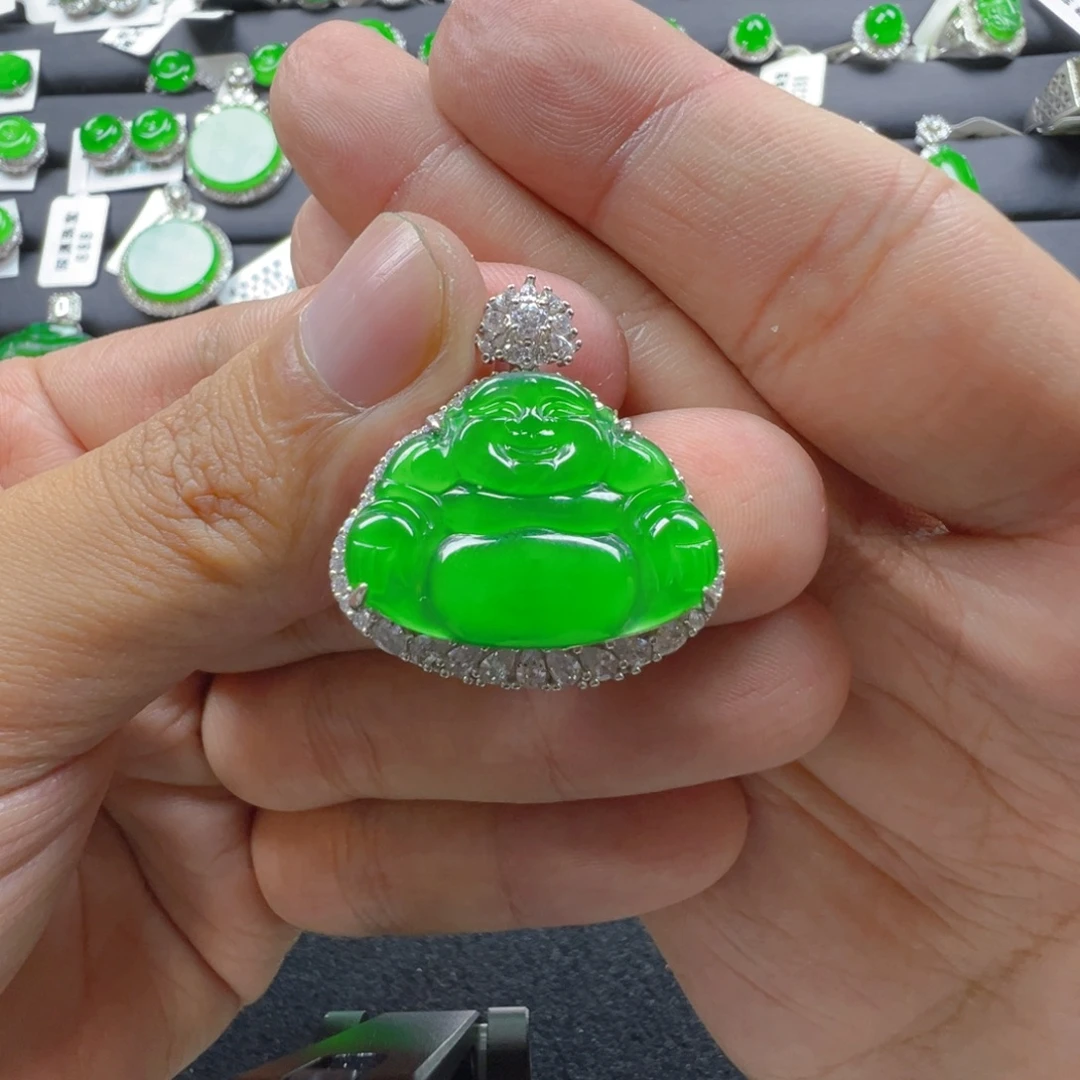 翡翠银S925镶嵌颈饰