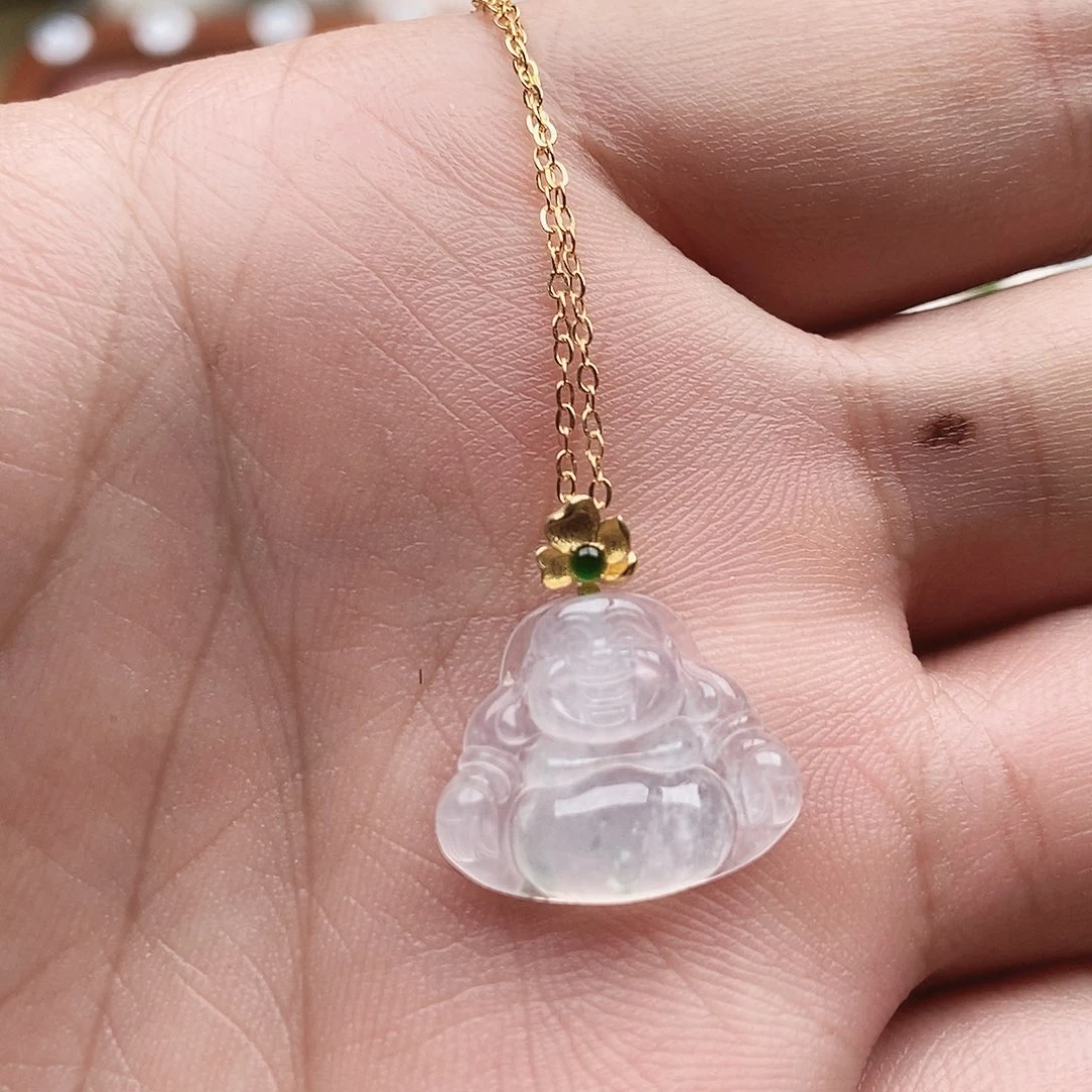 翡翠18K金镶嵌吊坠(赠链)