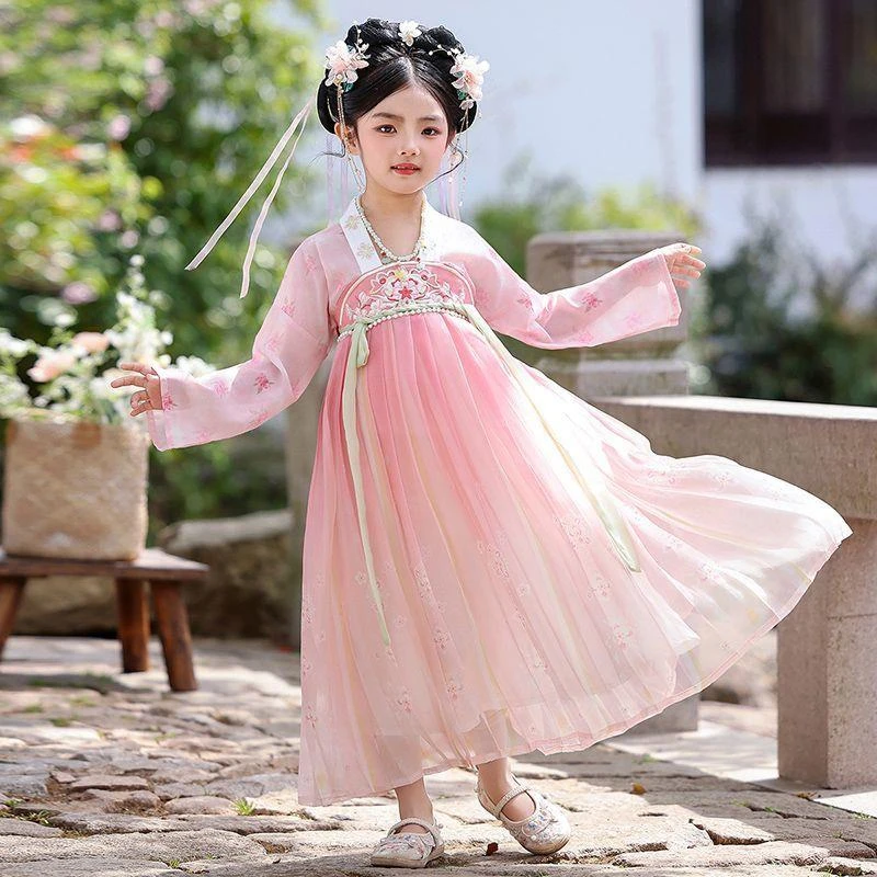 2025新款女童汉服连衣裙春夏季中国风公主裙儿童超仙古风表演服