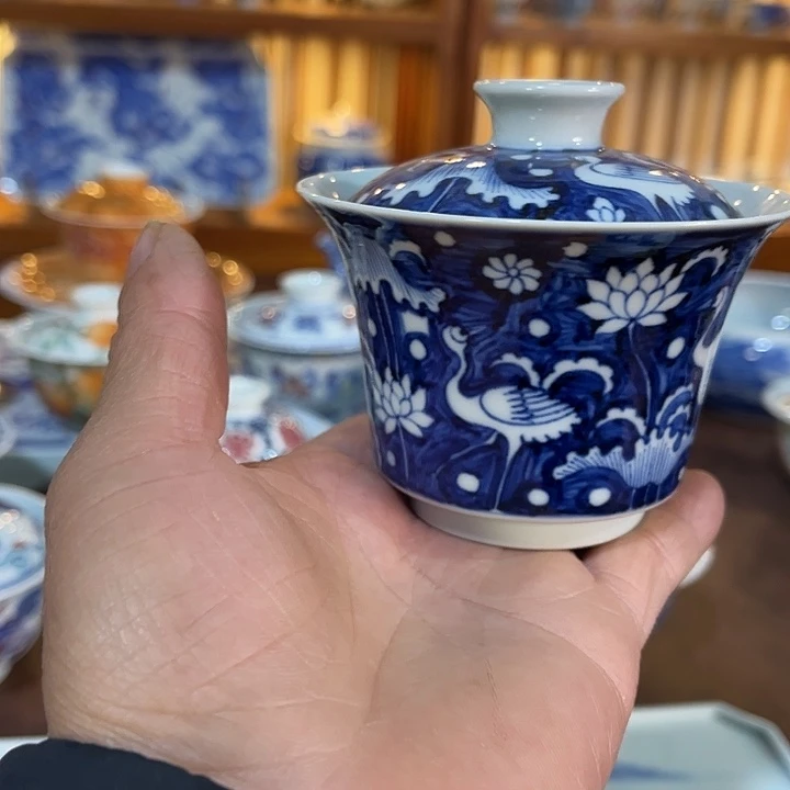 錡镇堂手工手绘盖碗