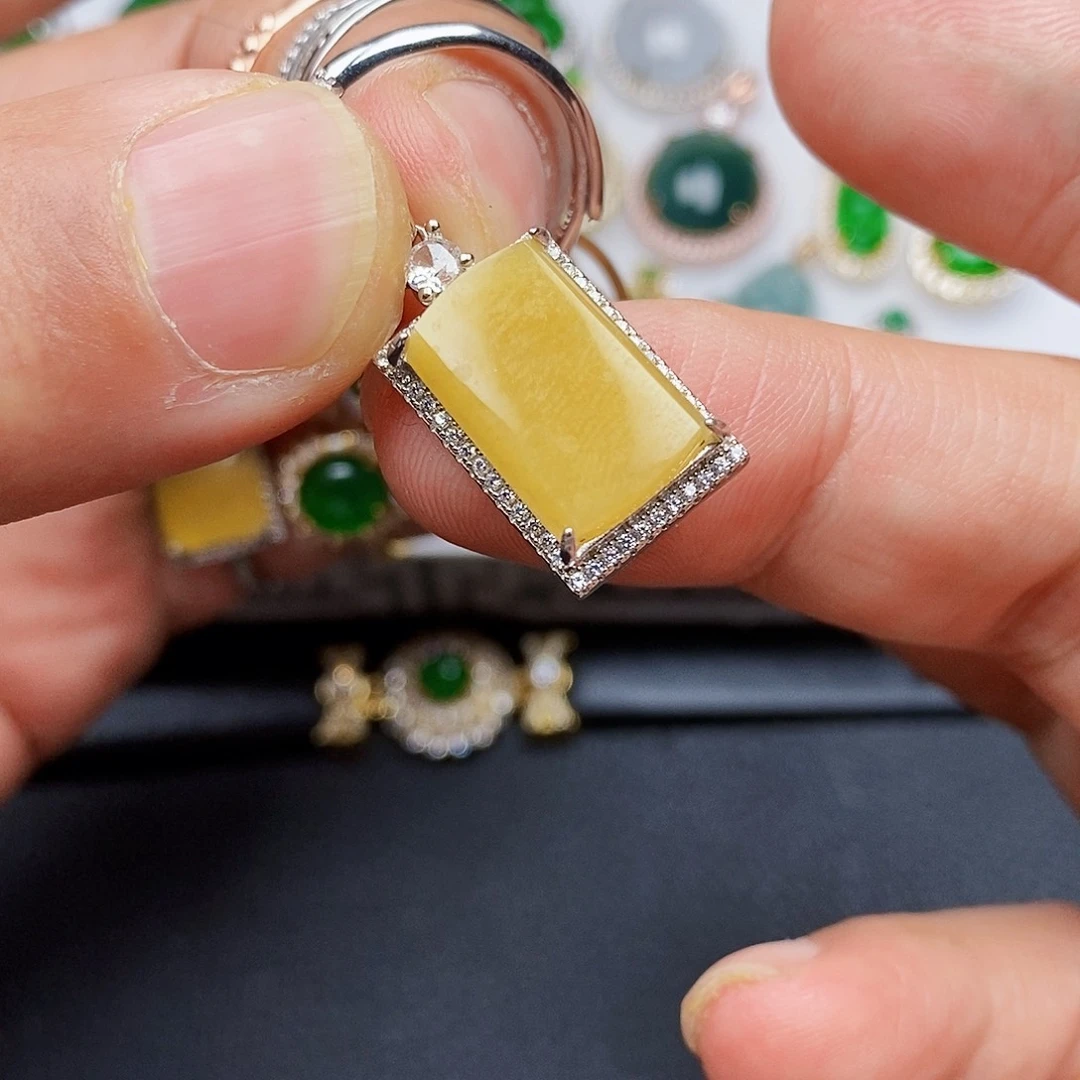 翡翠颈饰银S925镶嵌项链