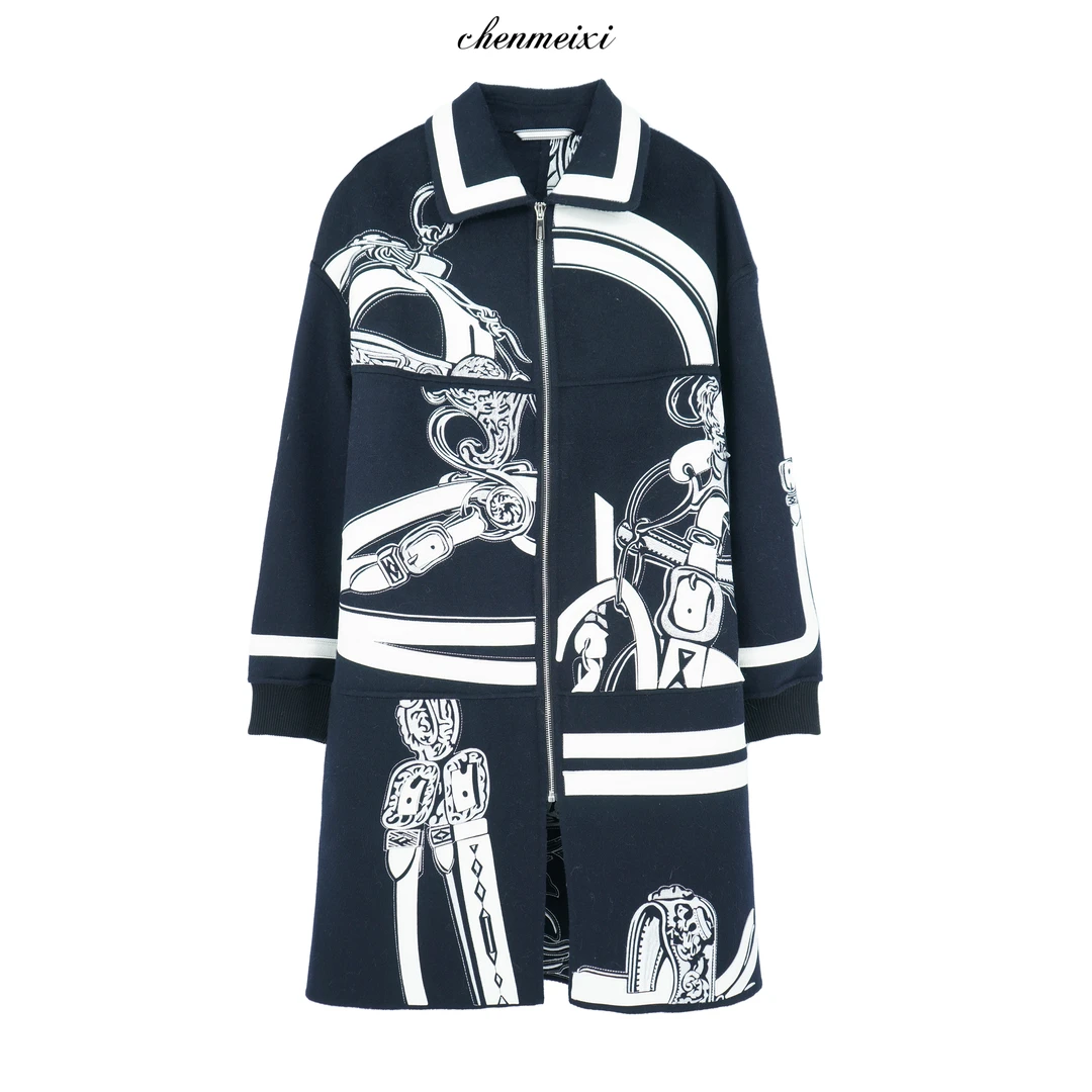 华裔陈总【VIP】时尚休闲毛呢设计师秋冬大衣外套