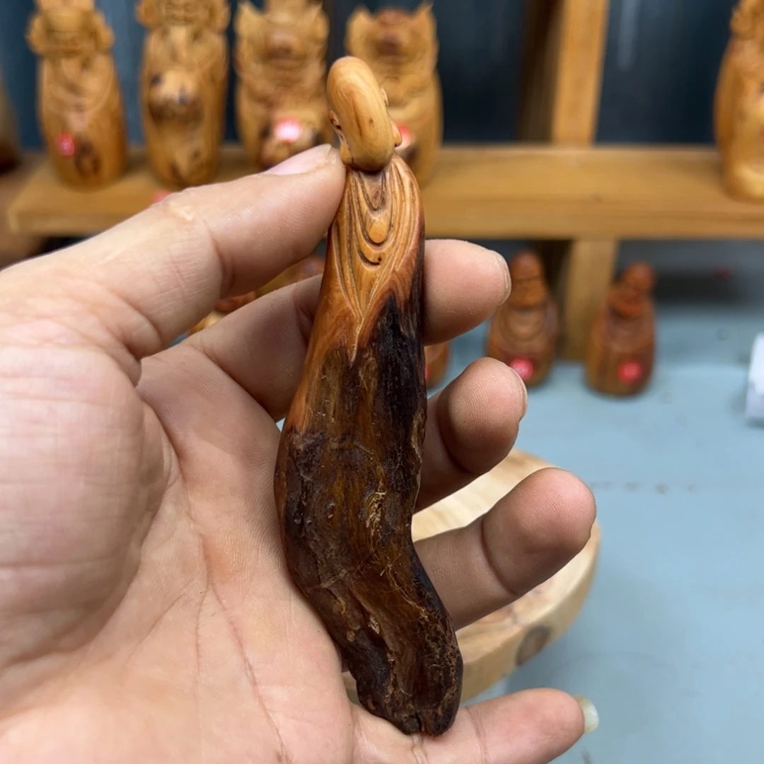 石***头木崖柏木摆件手把件