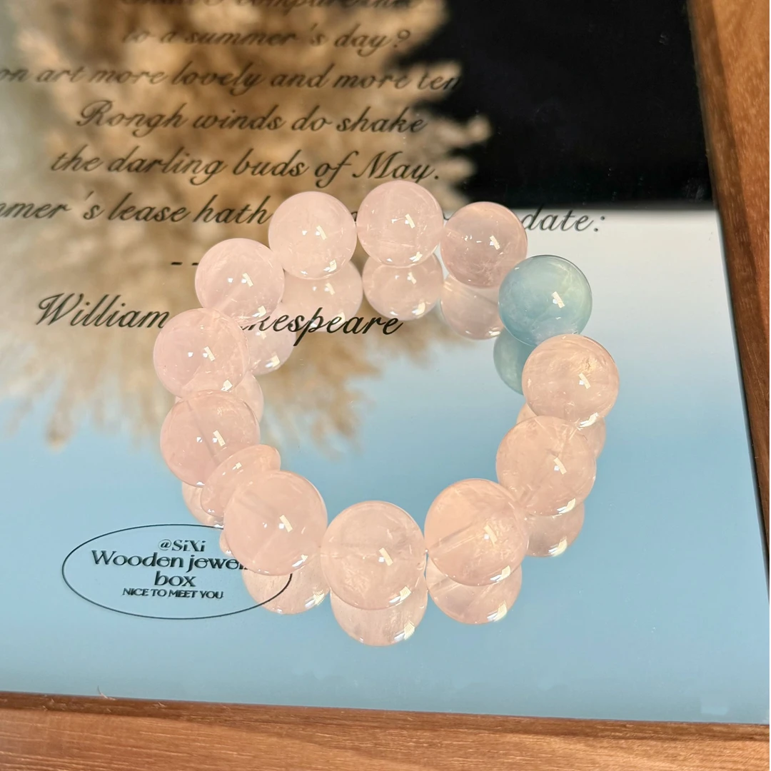 【粉水晶F13】天然水晶手串原创小众设计