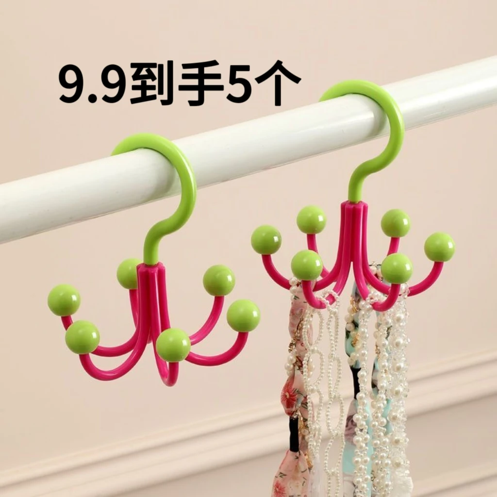【发5个】360可旋转衣柜挂钩寝室日用六爪帽子挂钩家用多功能收纳