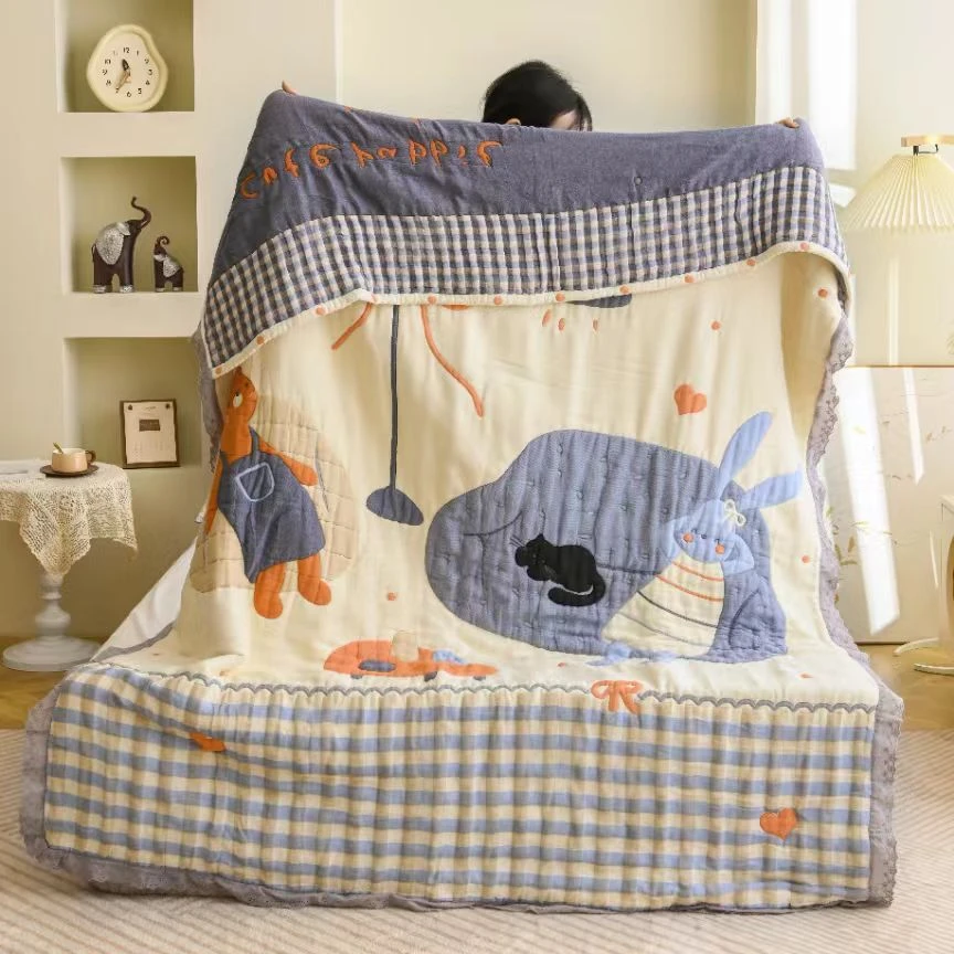 TuLa（高端三面花边泡芙被）单人透气亲肤可爱成人儿童卡通柔软