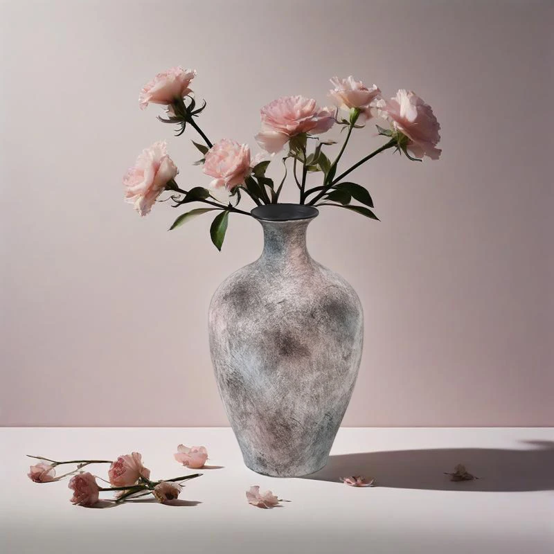 [复古红棕-束口瓶】无孔水培桌面陶瓷花瓶干花鲜花客厅插花瓶