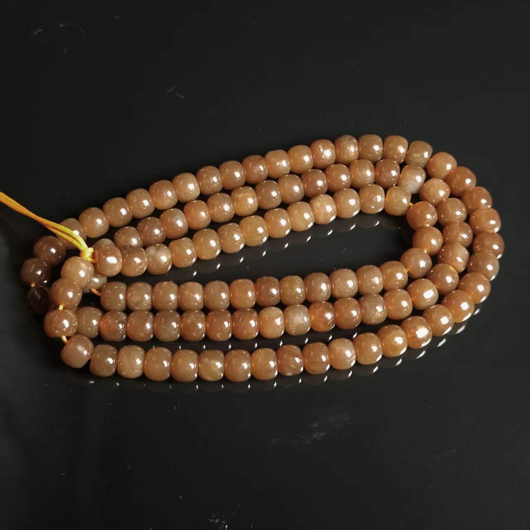 lot6174 糖玉素链 和田玉糖玉 7*5.8mm*108 53.5g