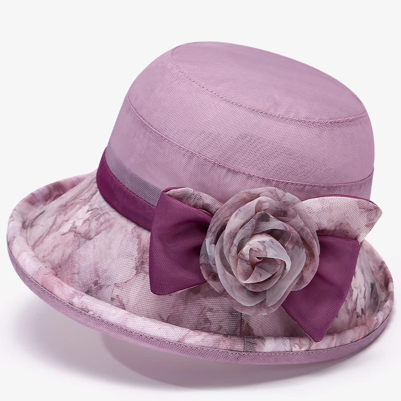 中老年人帽子女夏天妈妈薄款遮阳帽透气盆帽奶奶凉帽渔夫帽太阳帽