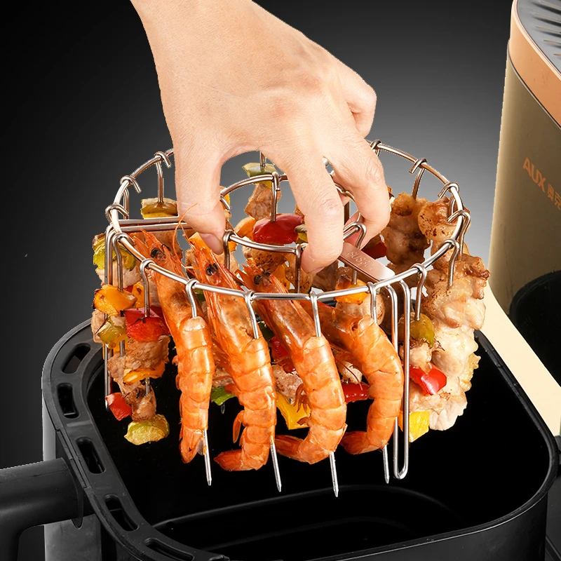 德国空气炸锅支架304不锈钢专用烧烤立式空气炸锅烤串架