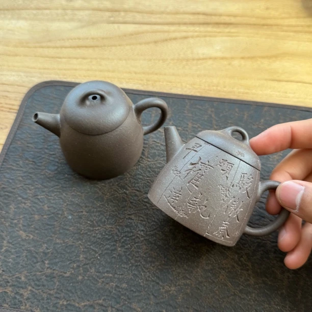 [栓条狗都能卖]无添加天青泥 古钟 半手工 100cc 紫砂壶