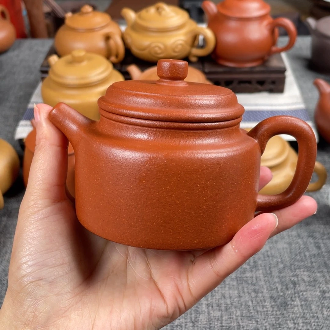 紫砂茶壶40目红降坡210德钟全手