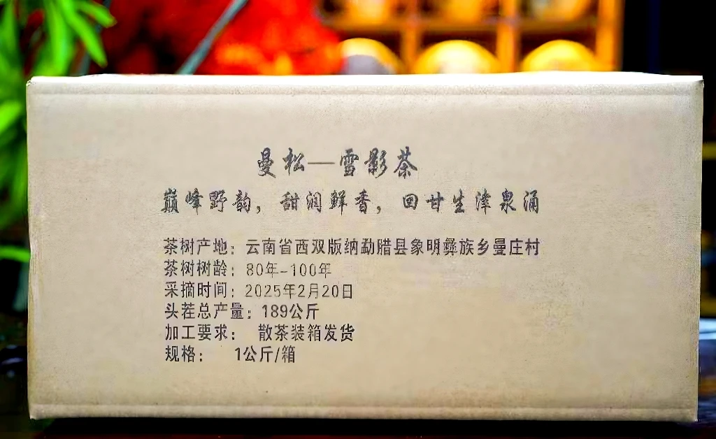 【珍藏】2025年【曼松雪影茶】珍稀上市甜似初恋清香扑鼻 生茶1000g