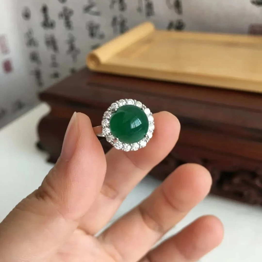 D009  天然玉石戒指