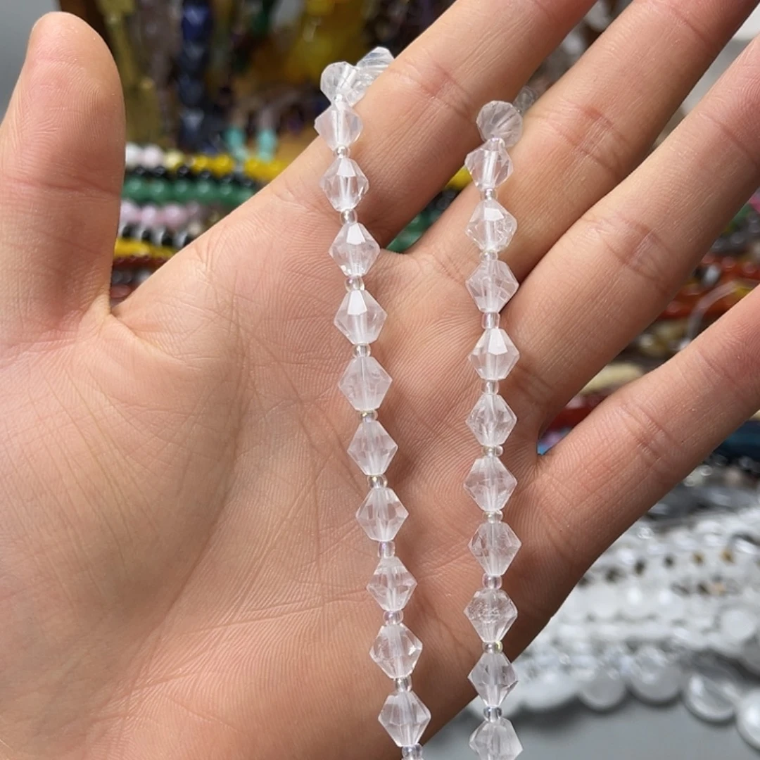 玛瑙/玉髓未镶嵌珠宝半成品卡8白水飞碟一条