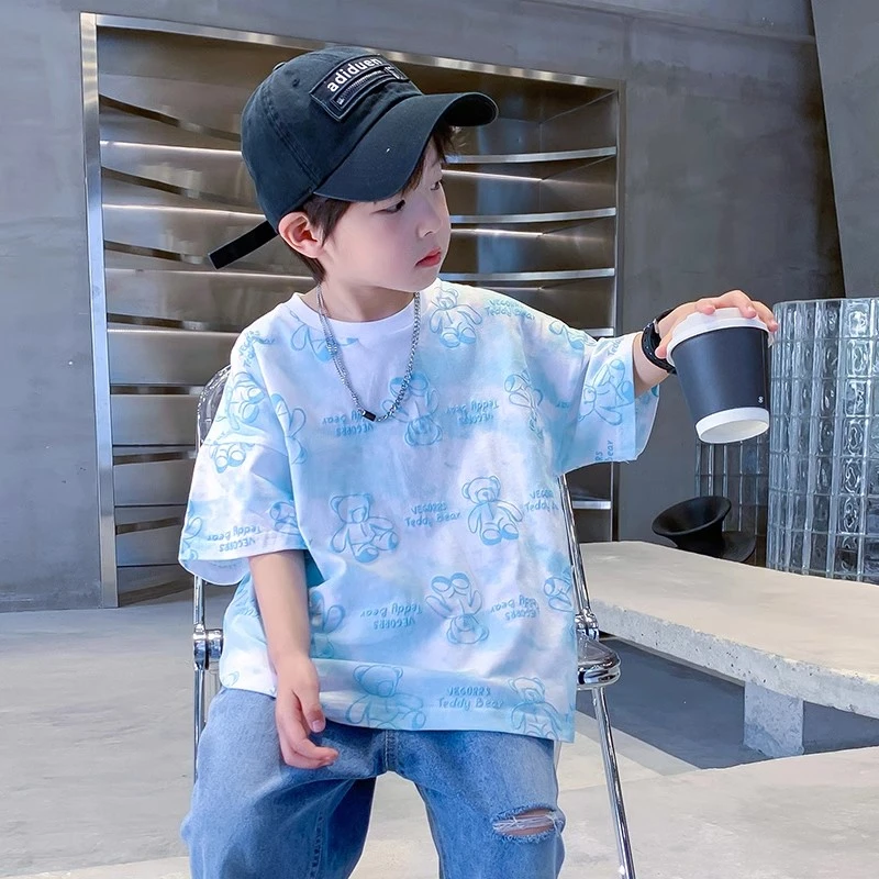 男童卡通短袖T恤夏季薄款洋气半袖动漫体恤上衣韩版帅气欧若风