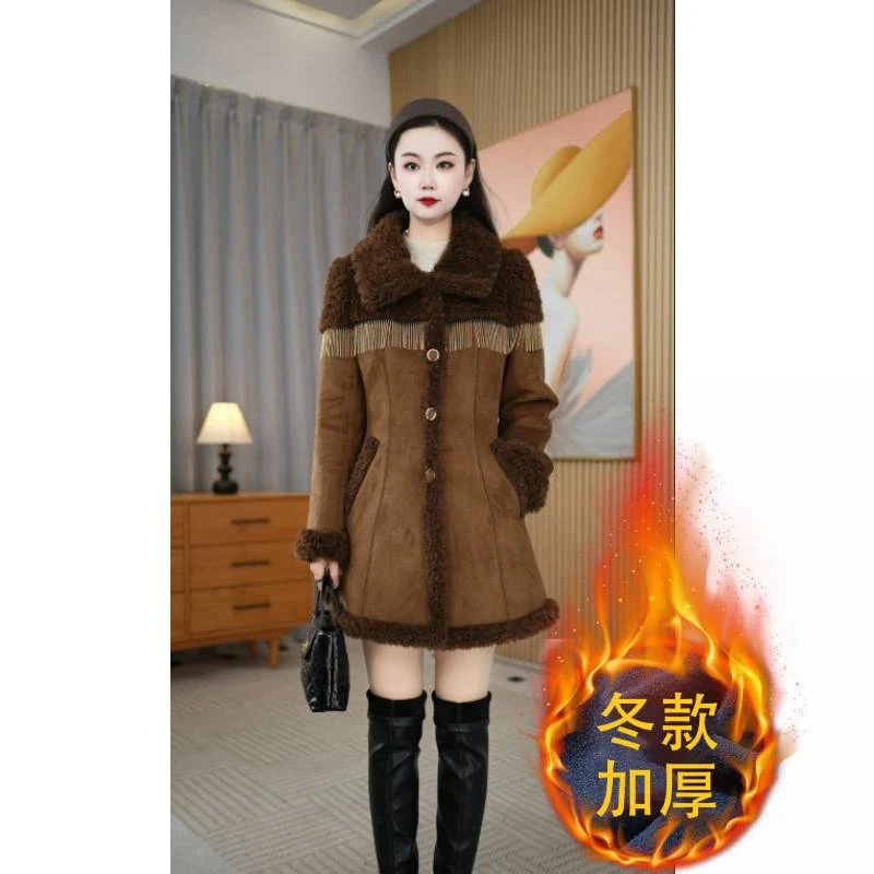 【艾丝琪】冬季新款时尚通勤显瘦优雅减龄通勤女士外套M-2XL