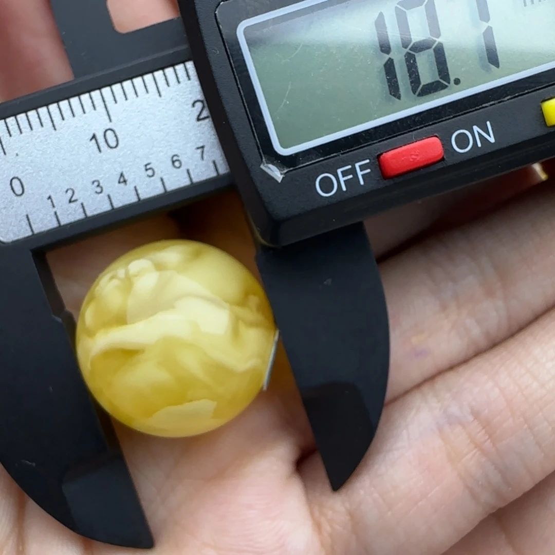 蜜蜡未镶嵌裸石微瑕飘花圆珠